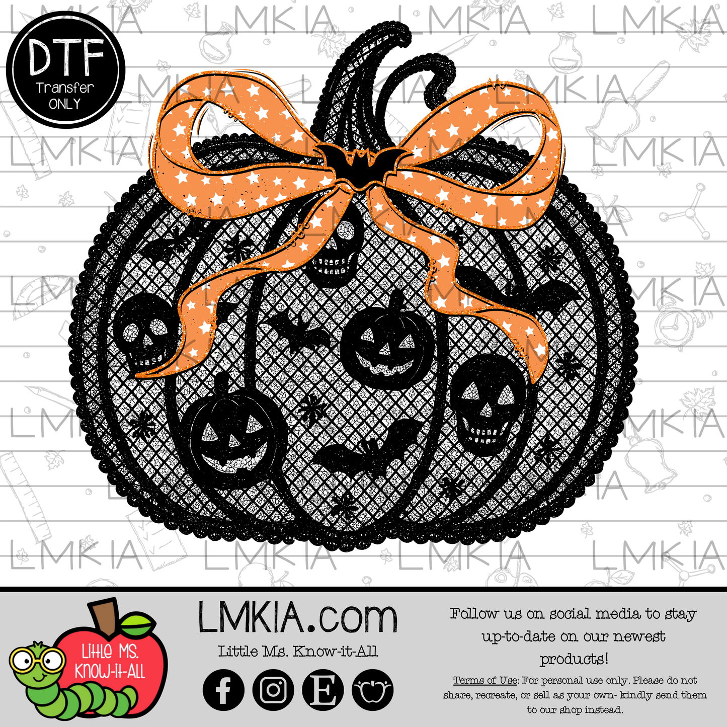 Lacey Pumpkin DTF Transfer