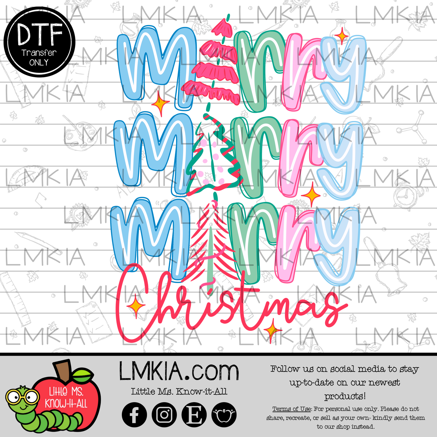 Merry Christmas DTF Transfer