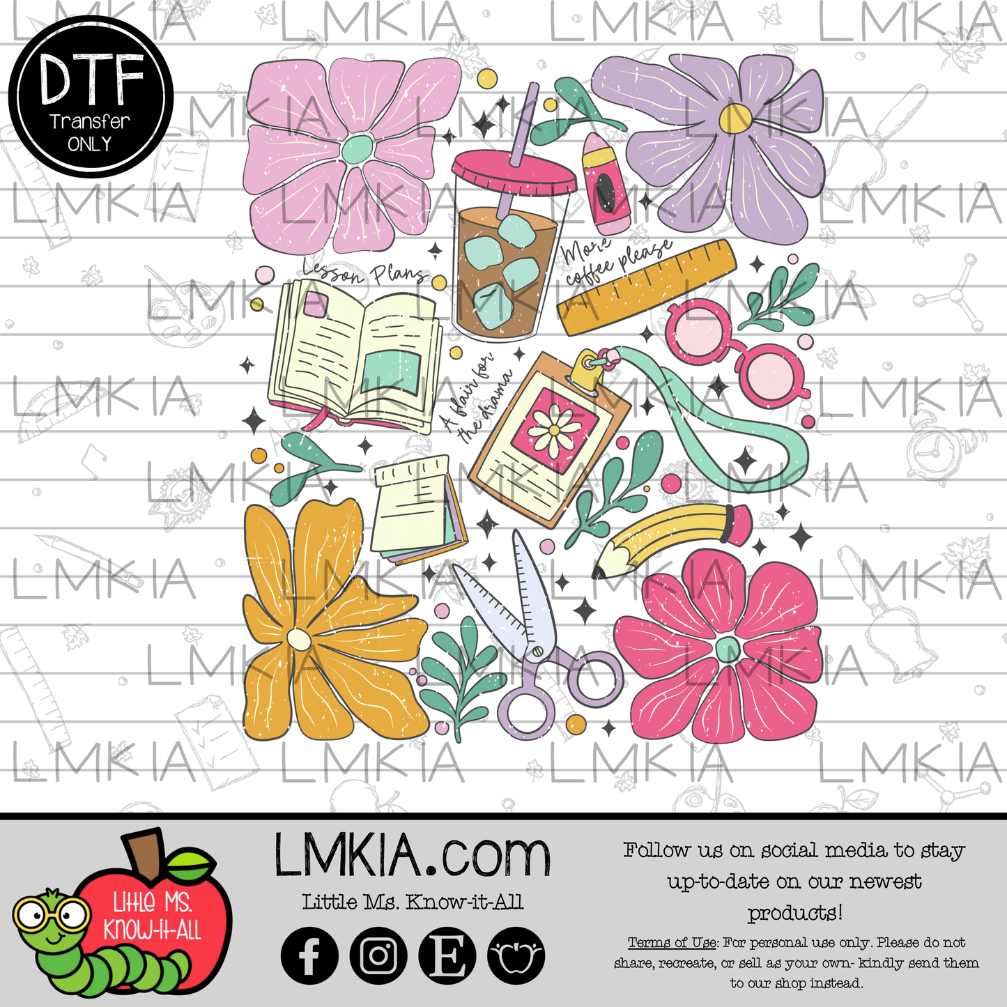 Teacher Floral DTF Transfer