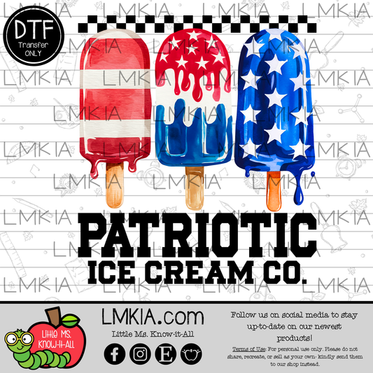 Patriotic Ice Cream Co. DTF Transfer
