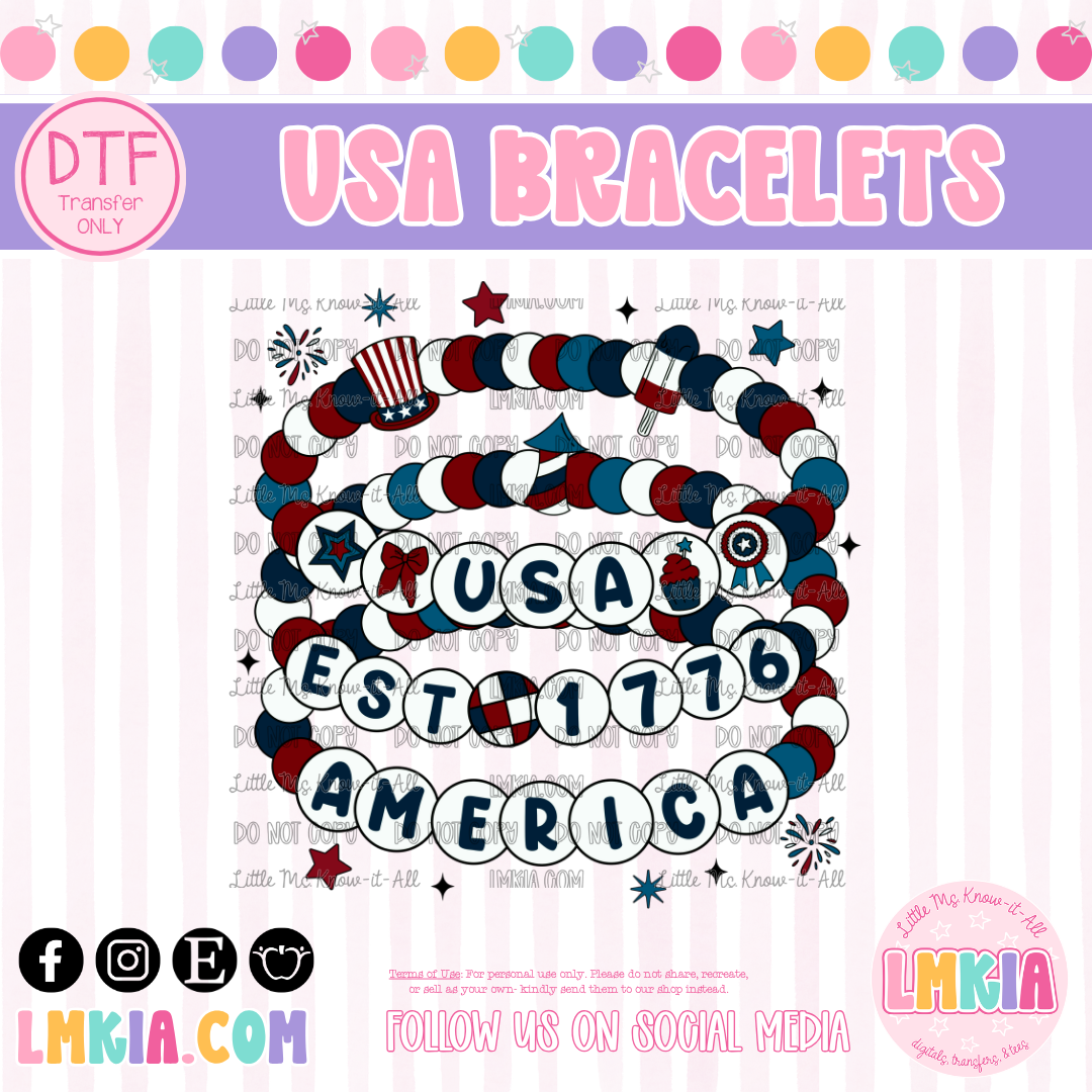 American Bracelets DTF Transfer