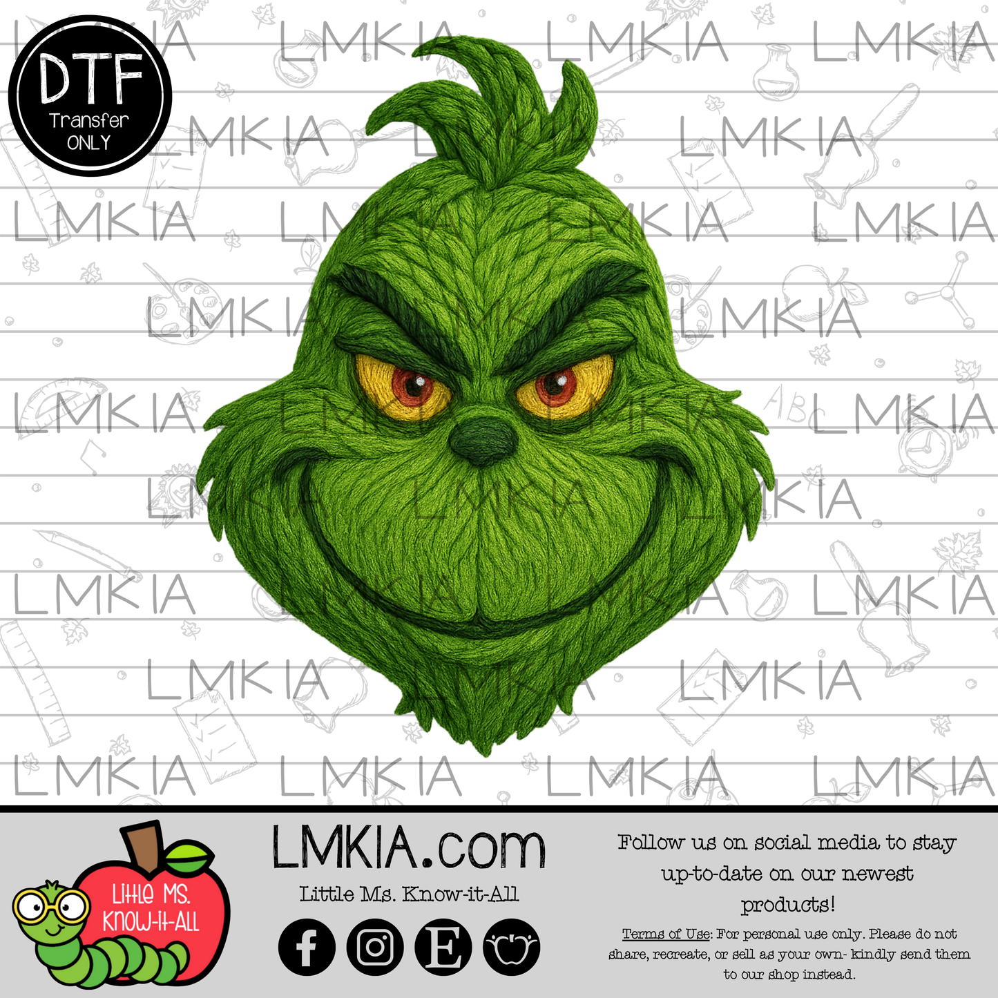 Faux Yarn Green Man DTF Transfer