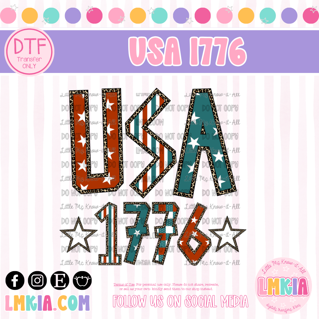 USA 1776 DTF Transfer