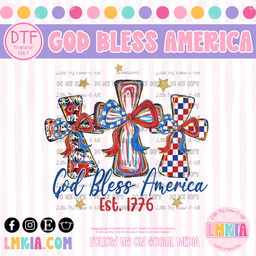 God Bless America DTF Transfer