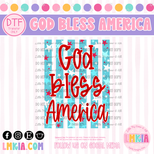 God Bless America DTF Transfer