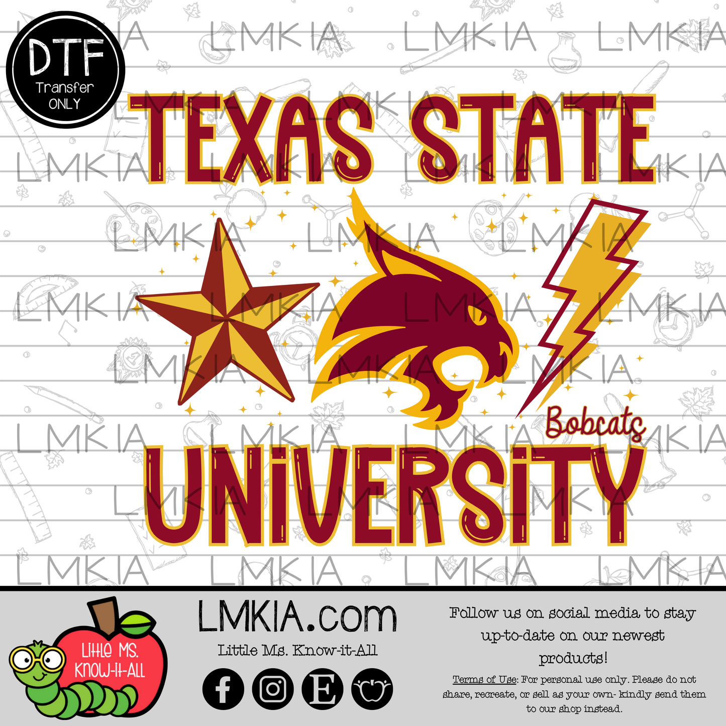 Bobcats University DTF Transfer