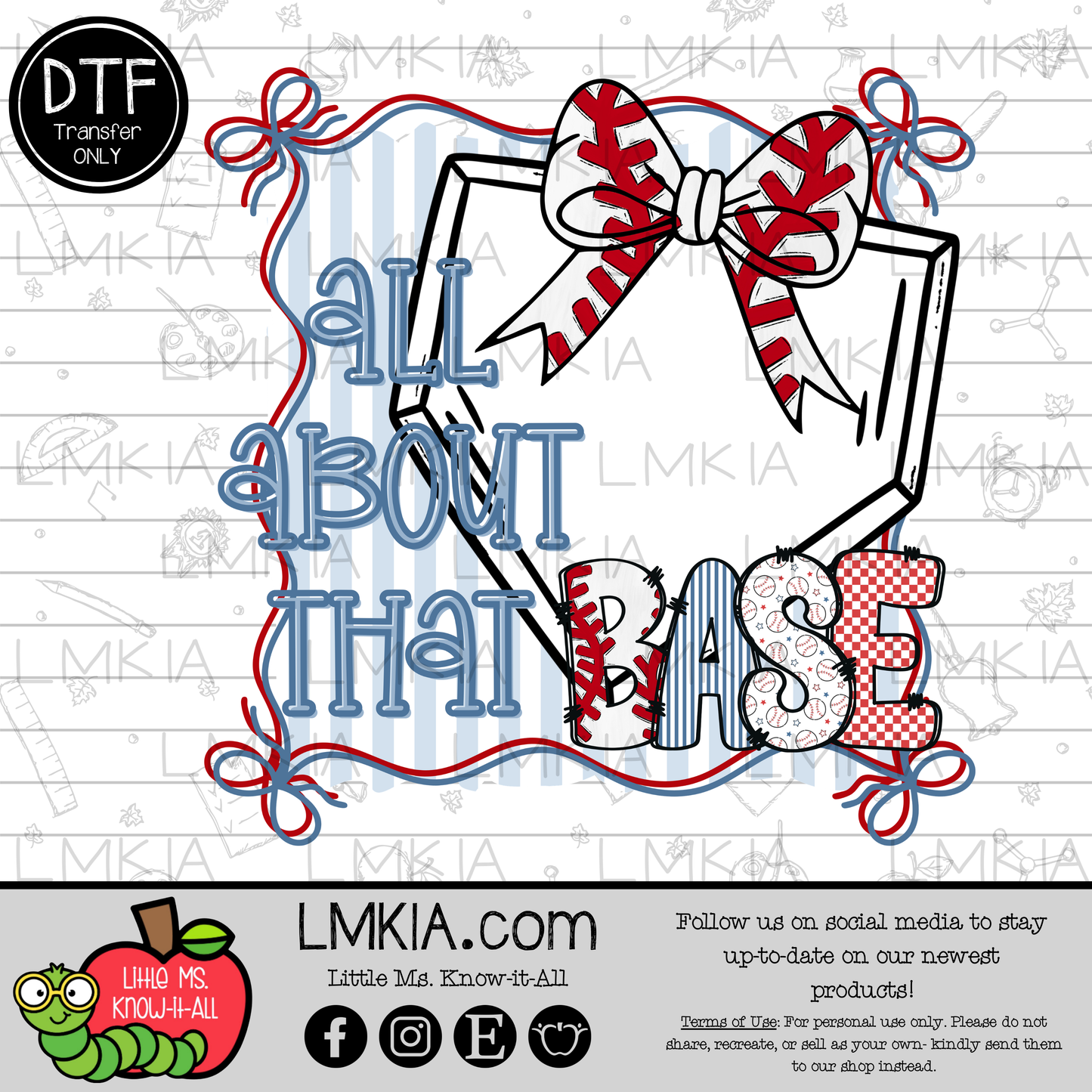 Baseball All About That Base DTF Transfer