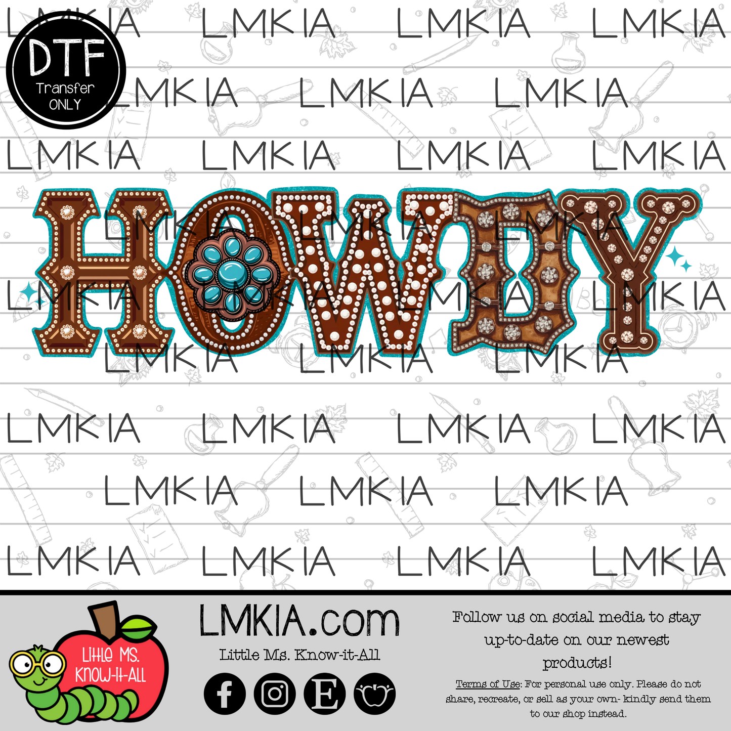 Howdy Western Marquee DTF Transfer