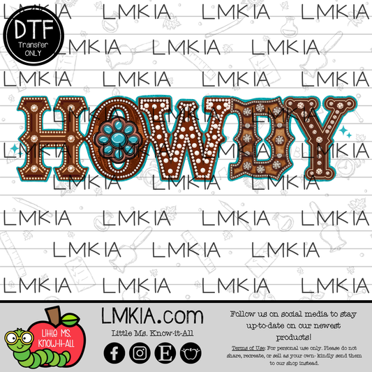 Howdy Western Marquee DTF Transfer