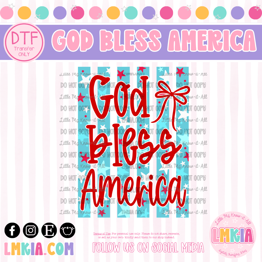 God Bless America DTF Transfer