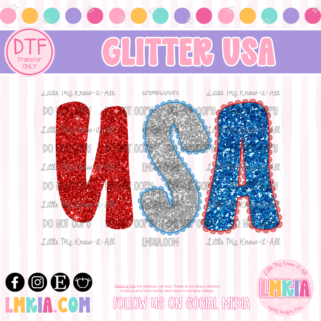 Glitter USA DTF Transfer