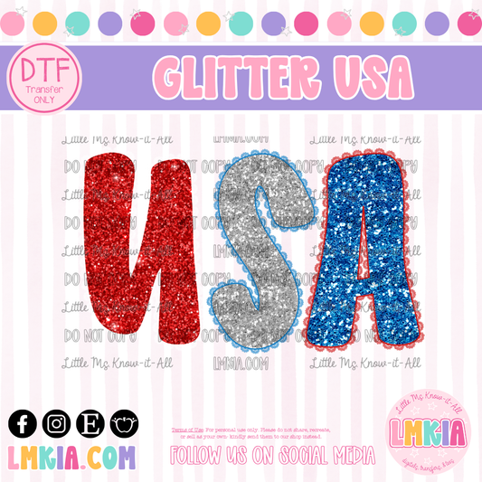 Glitter USA DTF Transfer
