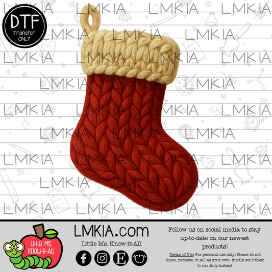 Faux Yarn Stocking DTF Transfer