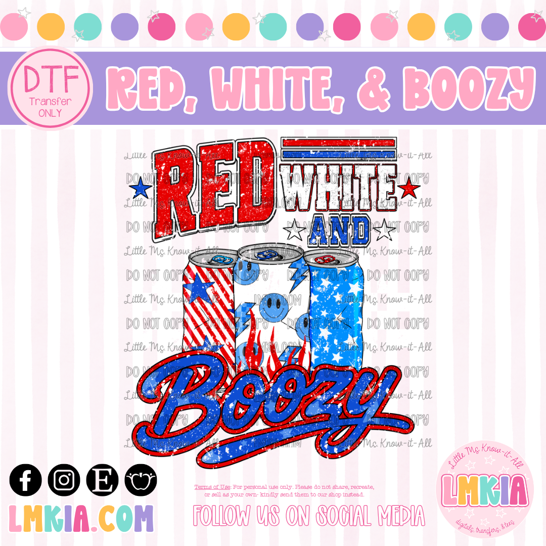 Red, White, & Boozy DTF Transfer