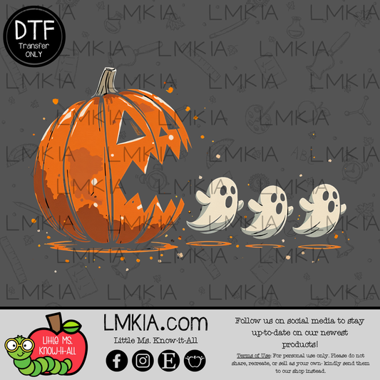 Pumpkin Ghost Chase DTF Transfer
