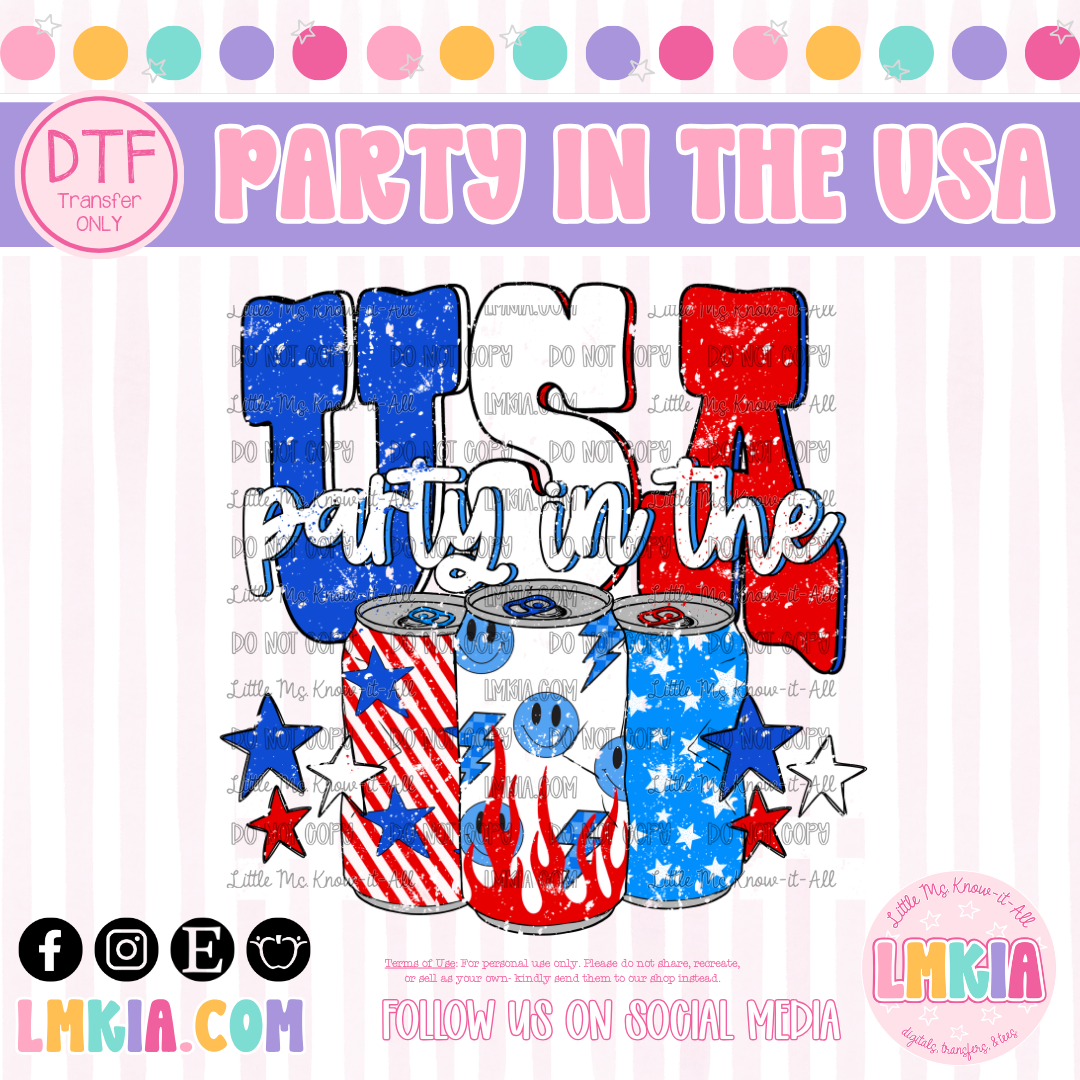 Party in the USA DTF Transfer