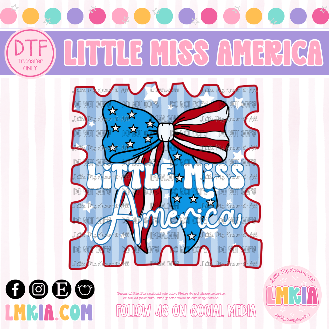 Little Miss America DTF Transfer