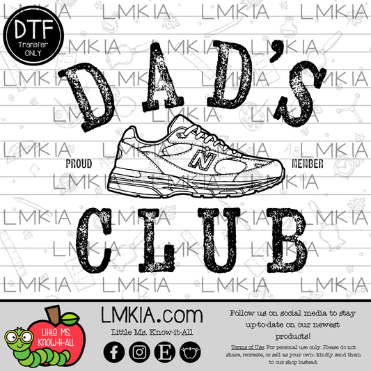 Dad's Club DTF Transfer
