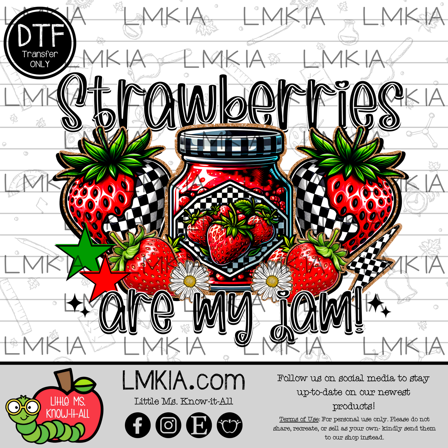 Strawberries Are My Jam DTF Transfer