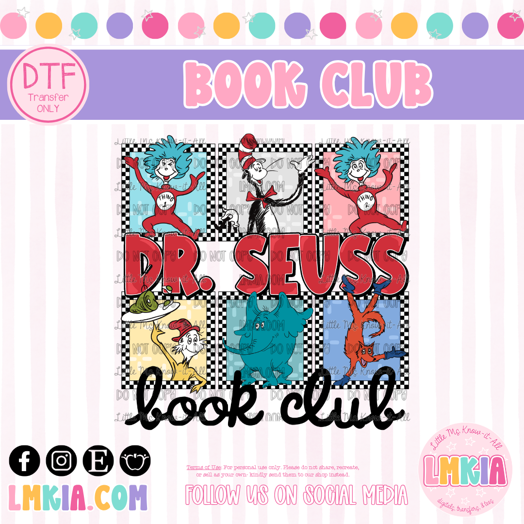 Cat Book Club DTF Transfer