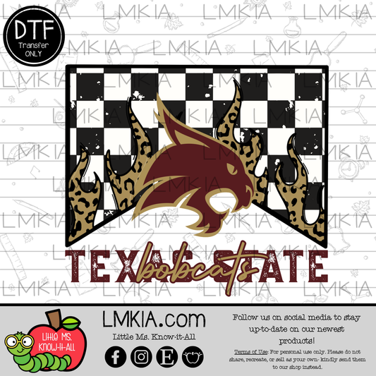 Texas College Flames DTF Transfer