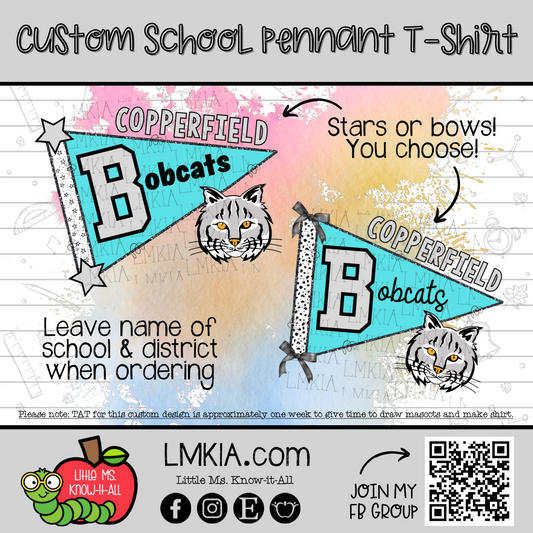 Custom School Pennant T-Shirt