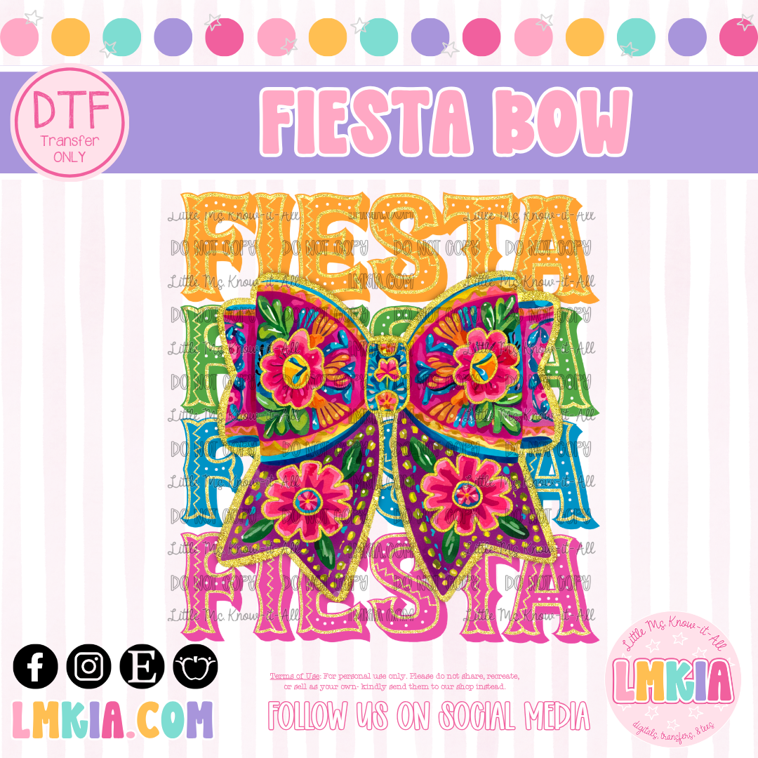 FIesta Bow DTF Transfer