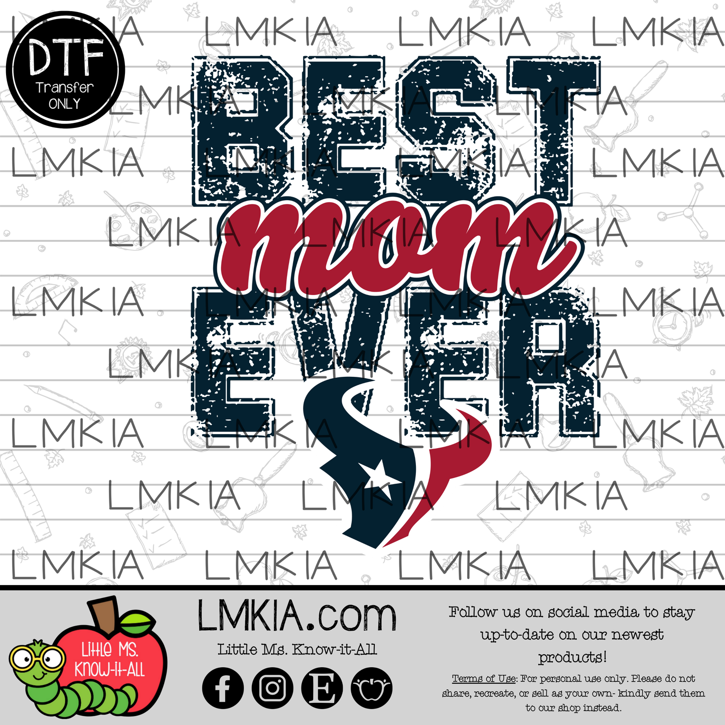 Best Mom Ever Football DTF Transfer