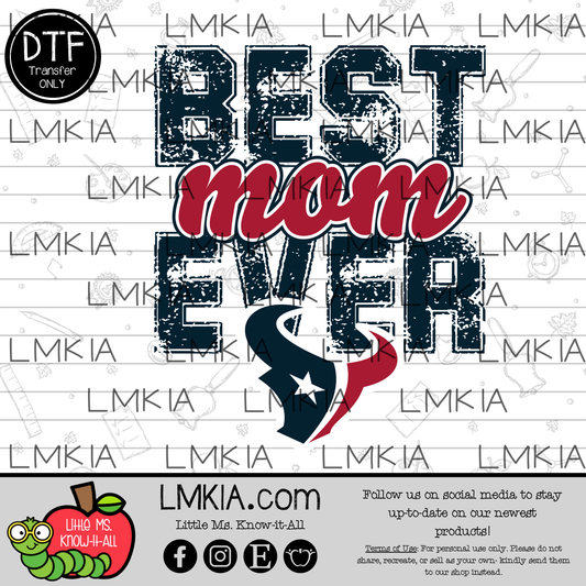 Best Mom Ever Football DTF Transfer