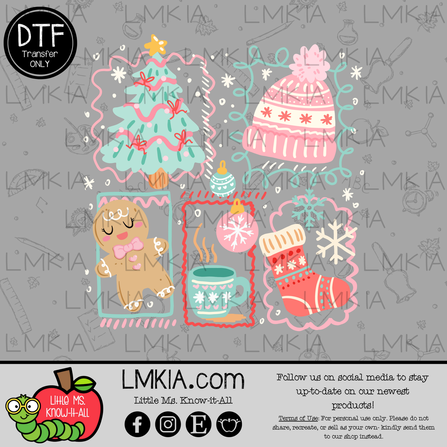 Christmas Stamps DTF Transfer