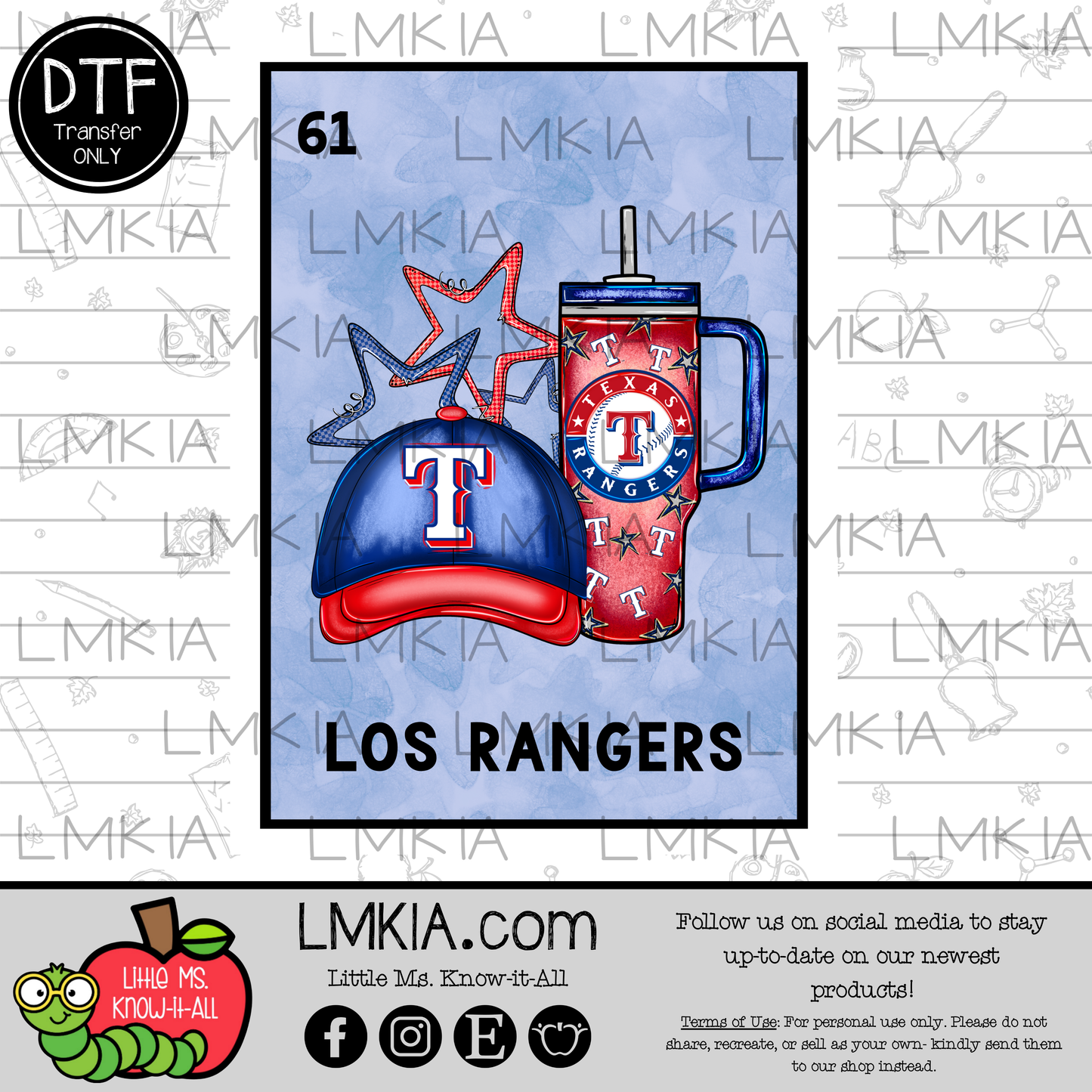 Los Rangerss Loteria DTF Transfer