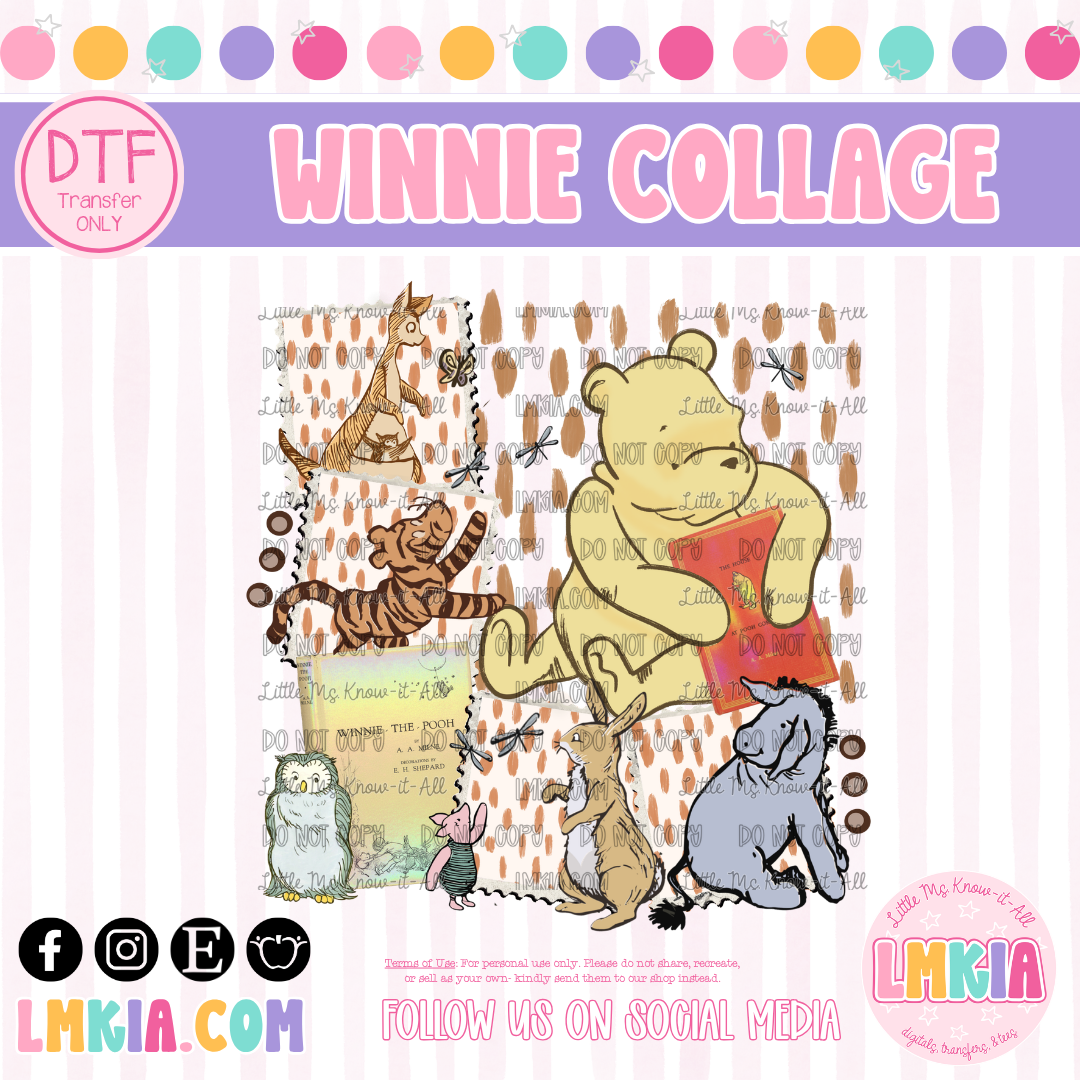 Bear Collage DTF Transfer