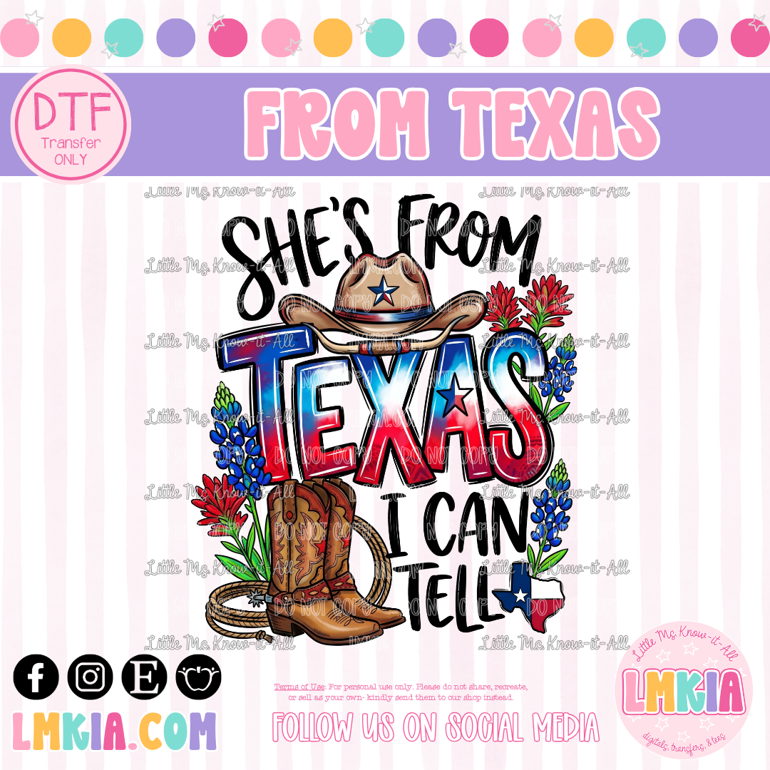 Texas Fourth of July DTF Transfer