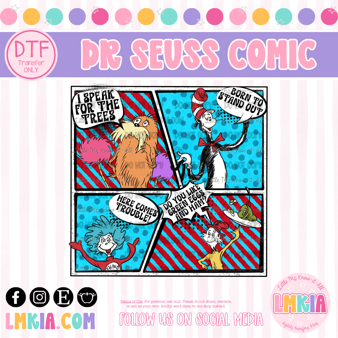 Cat Comic DTF Transfer