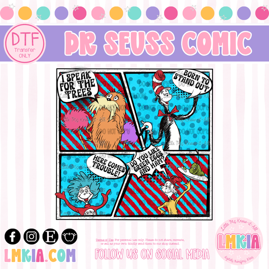 Cat Comic DTF Transfer