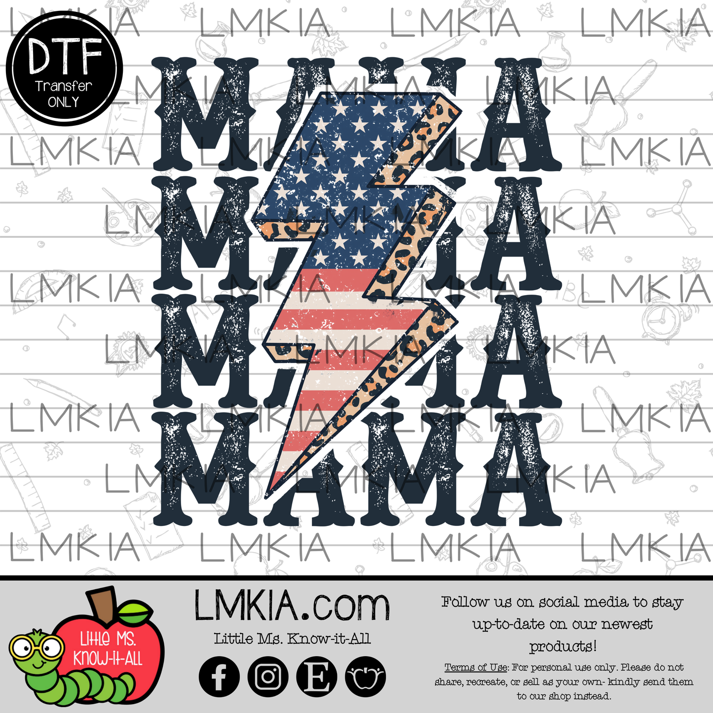 Mama Flag Bolt DTF Transfer