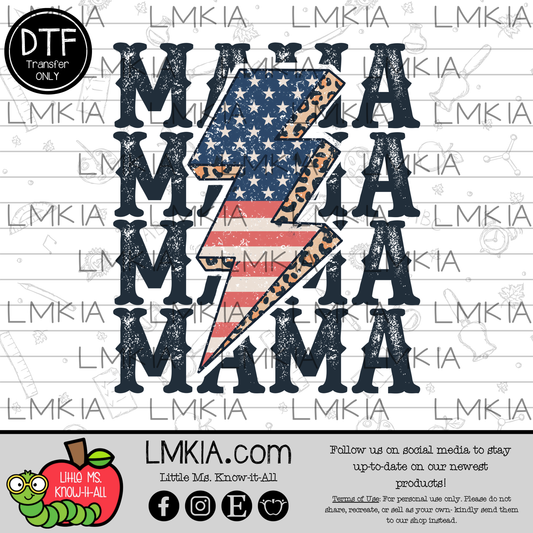 Mama Flag Bolt DTF Transfer