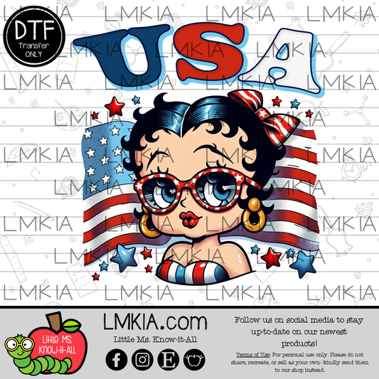 USA Betty DTF Transfer