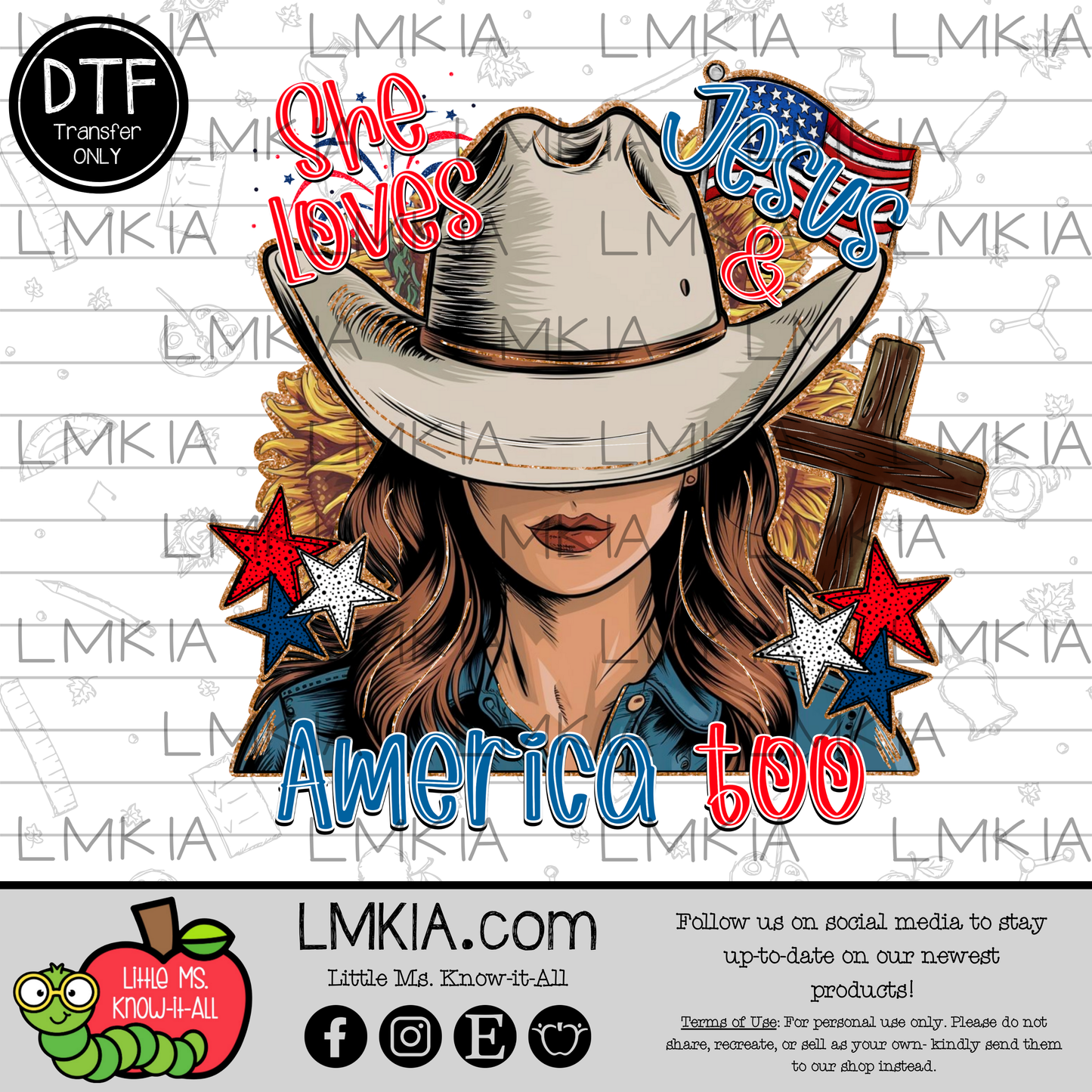 She Loves America Too DTF Transfer