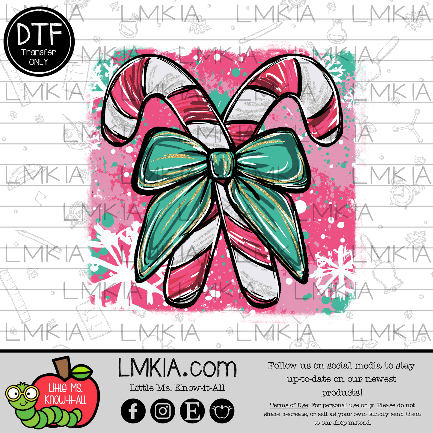 Candy Canes DTF Transfer