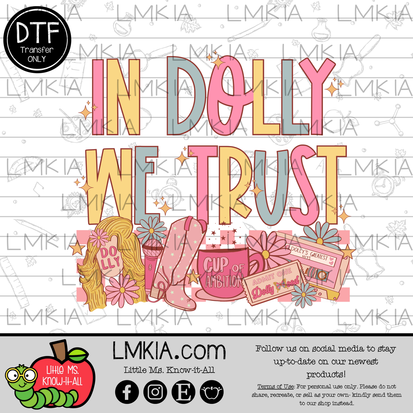 In Doll We Trust DTF Transfer