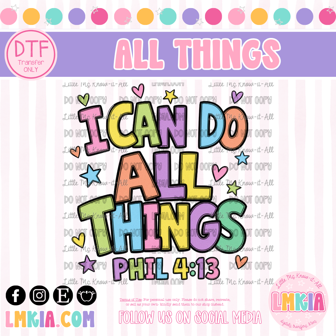 I Can Do All Things DTF Transfer