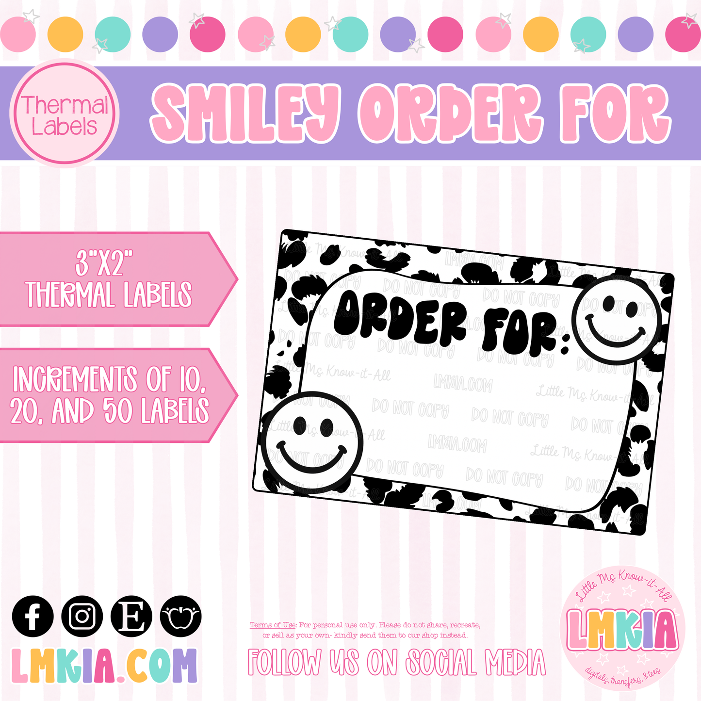 Smiley Order For Leopard Thermal Labels