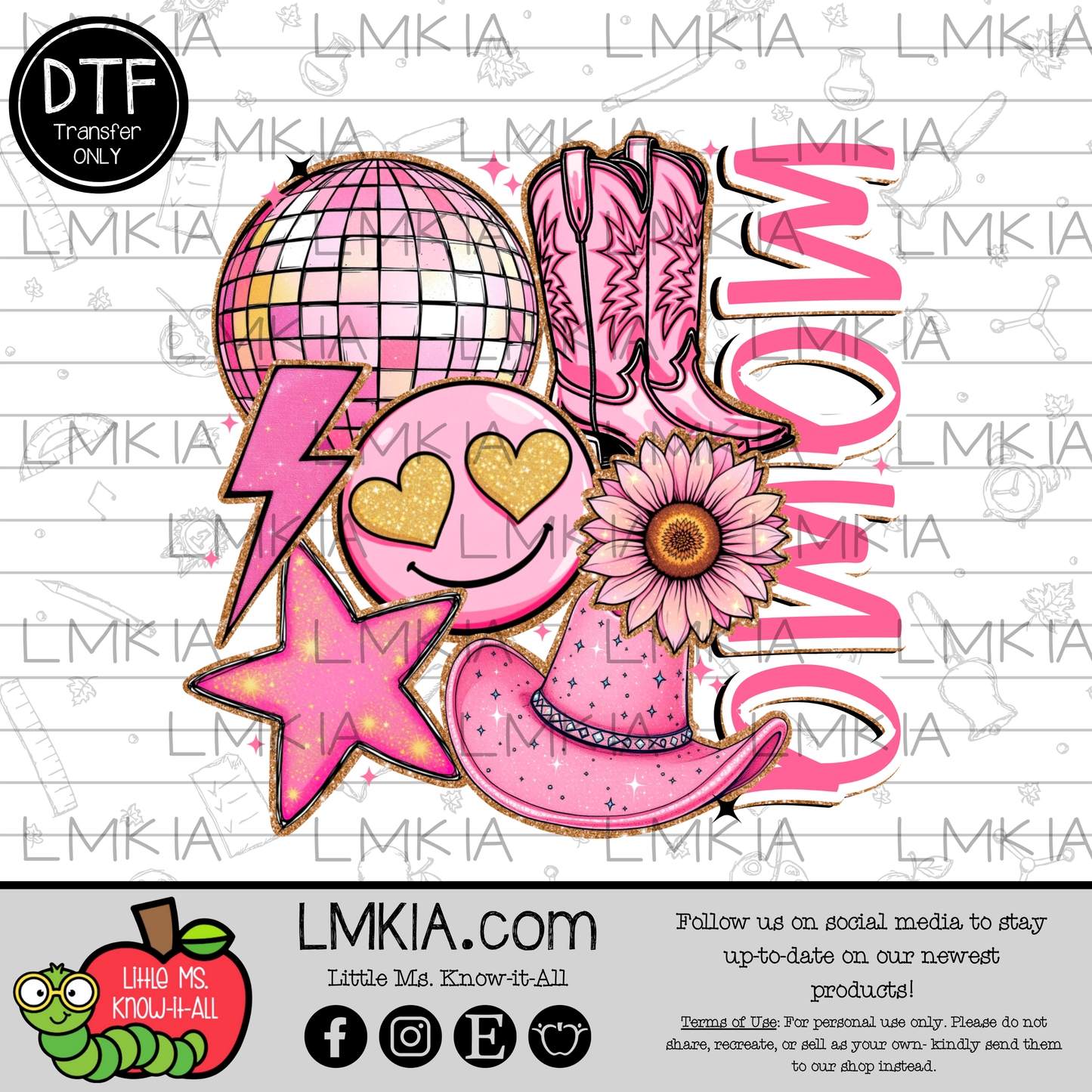 Mama Pink Western DTF Transfer