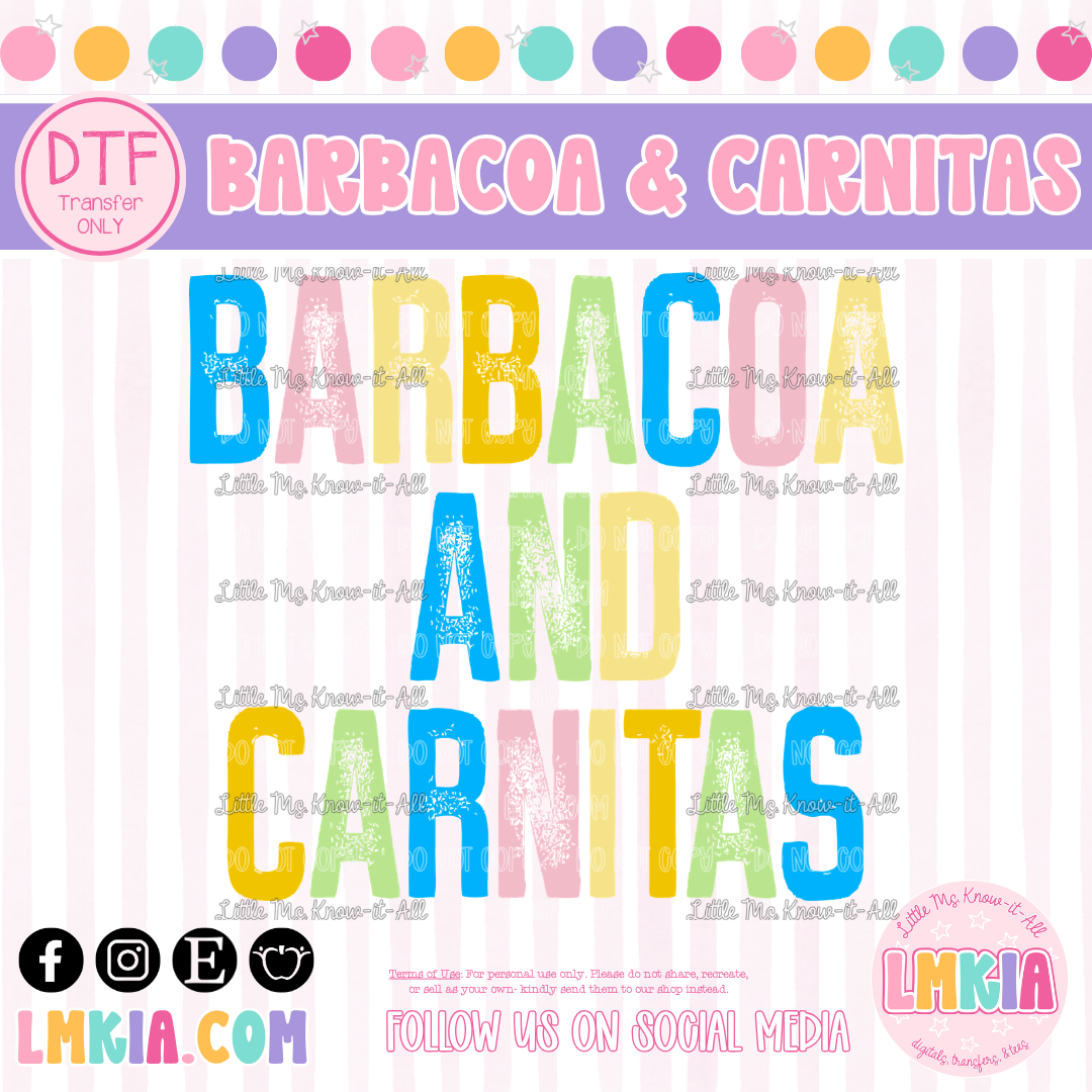 Barbacoa and Carnitas DTF Transfer