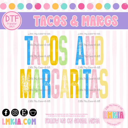Tacos and Margaritas DTF Transfer