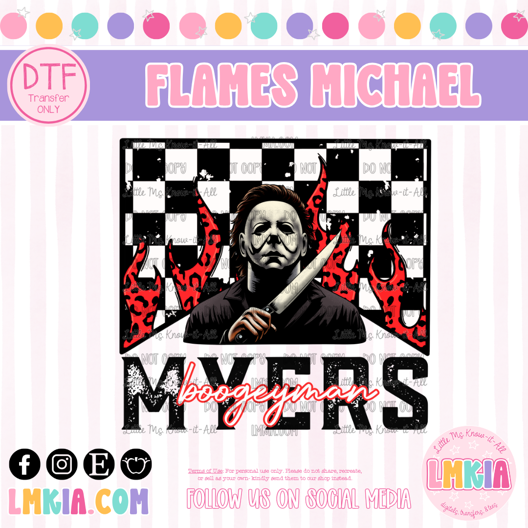 Flames Michael DTF Transfer