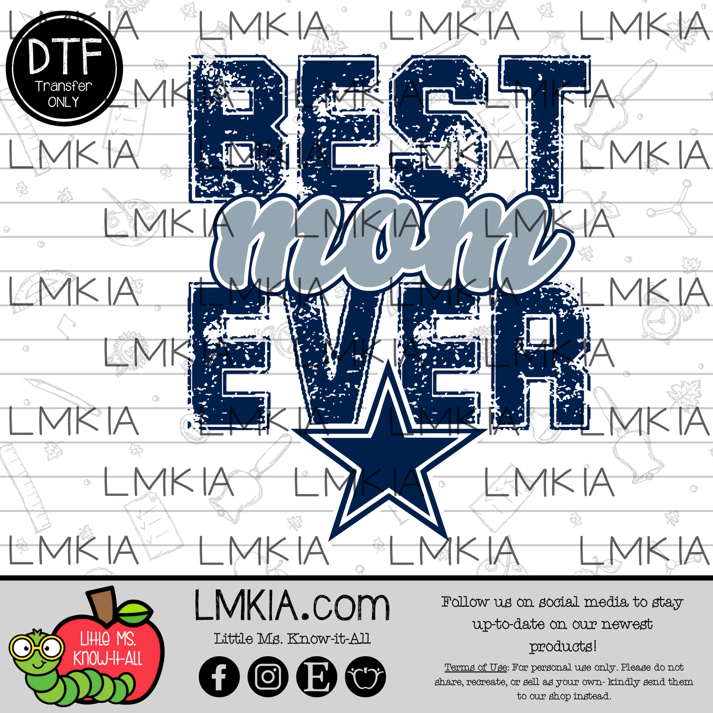 Best Mom Ever Football DTF Transfer