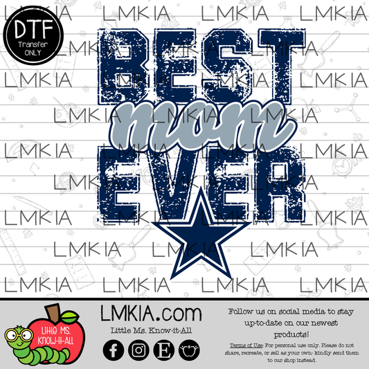 Best Mom Ever Football DTF Transfer