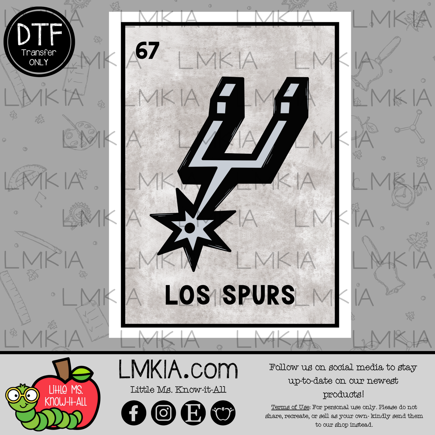 San Antonio Basketball Loteria DTF Transfer